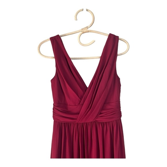 Sleeveless Draped Chiffon Maxi Dress Front Slit STYLE‎ 2894 Dessy Collection NEW - Picture 6 of 15